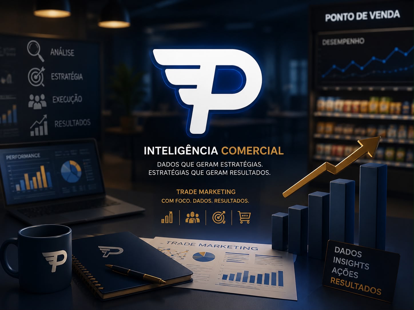 Painel de inteligencia comercial com dashboards e relatorios online da Pegasus para trade marketing no Nordeste